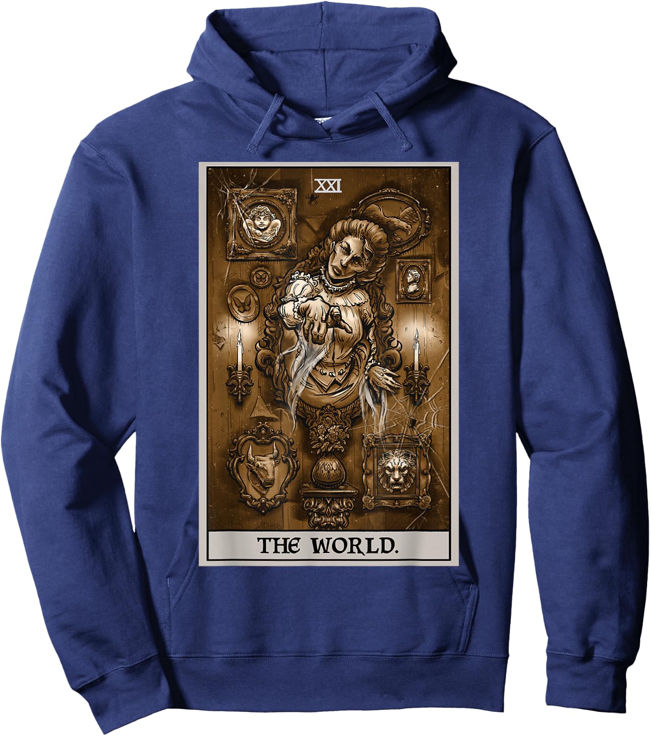 The World Tarot Card Victorian Ghost Gothic Occult Horror Hoodie - Hoodie | Navy