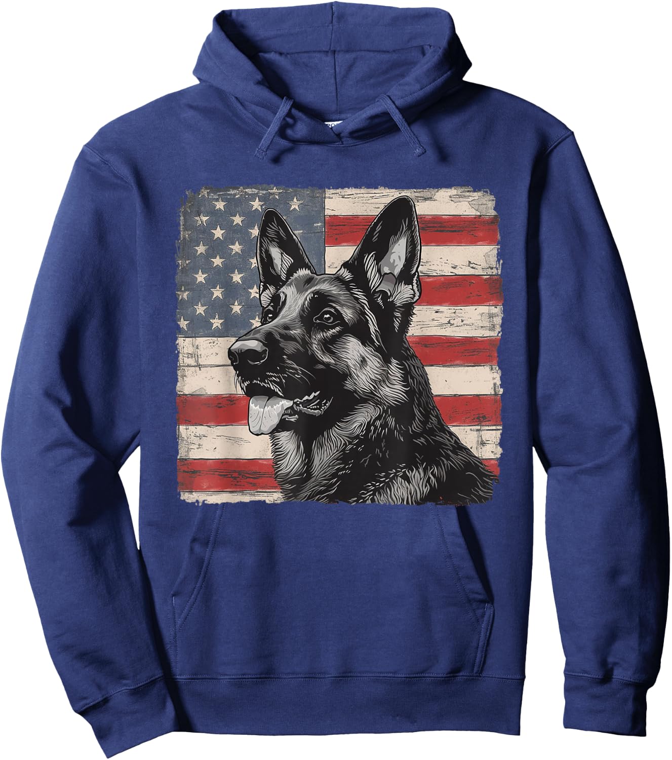 Patriotic German Shepherd Dog Shirt Fourth of July Women Men Hoodie - Hoodie | Navy