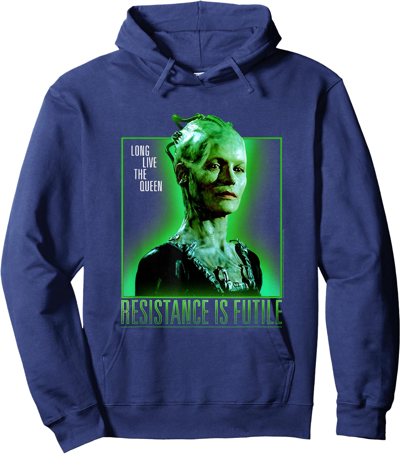 Star Trek: First Contact Day Long Live The Queen Borg Hoodie - Hoodie | Navy
