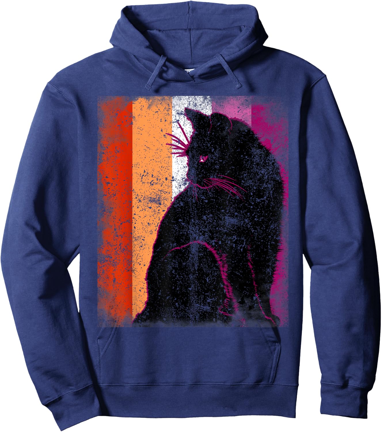 Subtle Lesbian Cat Funny Kitten LGBT Lesbian Flag , black Hoodie - Hoodie | Navy