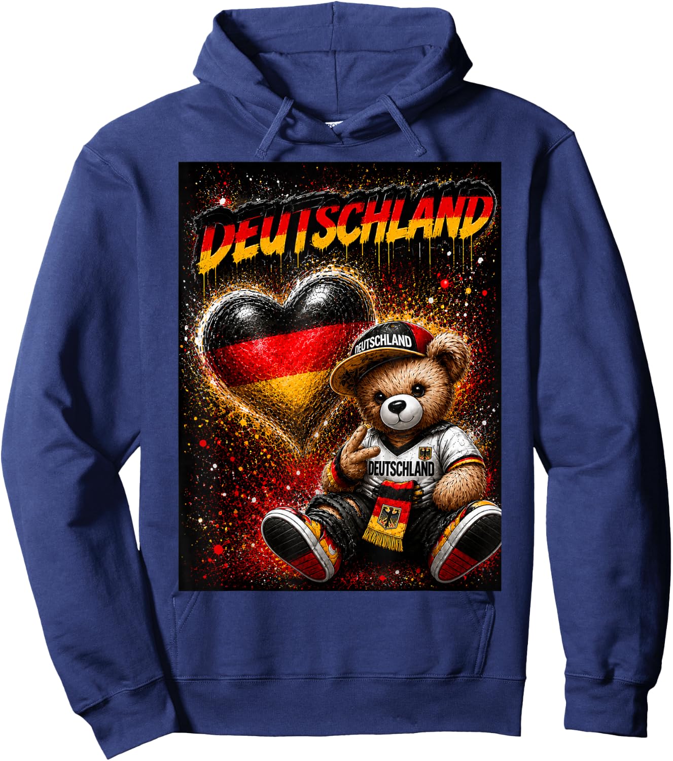 Deutschland Trikot Deutsche Flagge Germany Hoodie - Hoodie | Navy