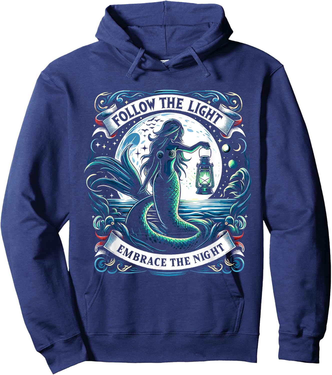 Spooky Sirens Horror Mermaid Creepy Mermaid Haunted Sea Hoodie - Hoodie | Navy