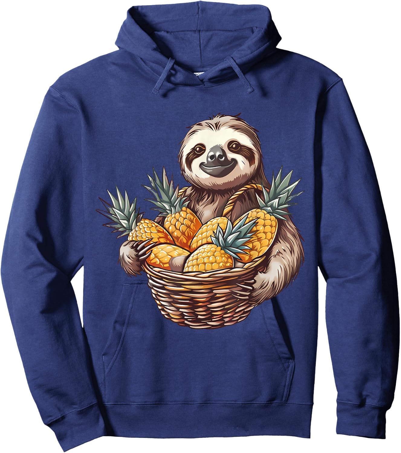 Pineapple Sloth Pineapples Fruit Drawing Motif Wildlife Hoodie - Hoodie | Navy