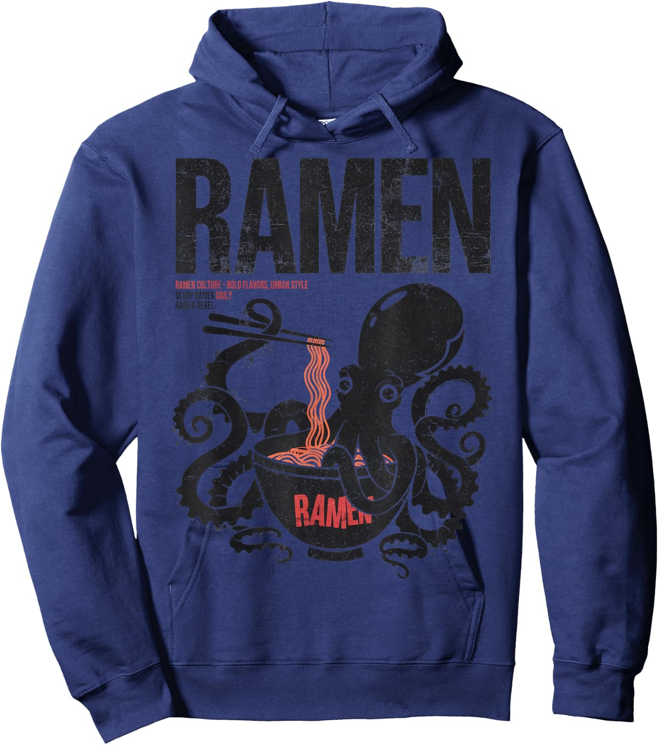 Ramen Noodles Kawaii Japan Fashion Y2K Otaku Manga Anime Hoodie - Hoodie | Navy