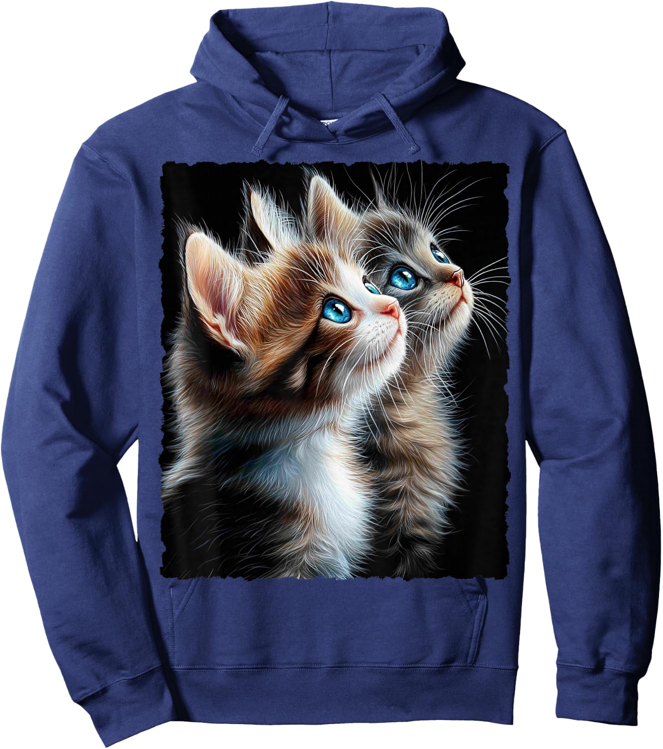Cute Magic Cat Kitten Fantasy Art , black Hoodie - Hoodie | Navy