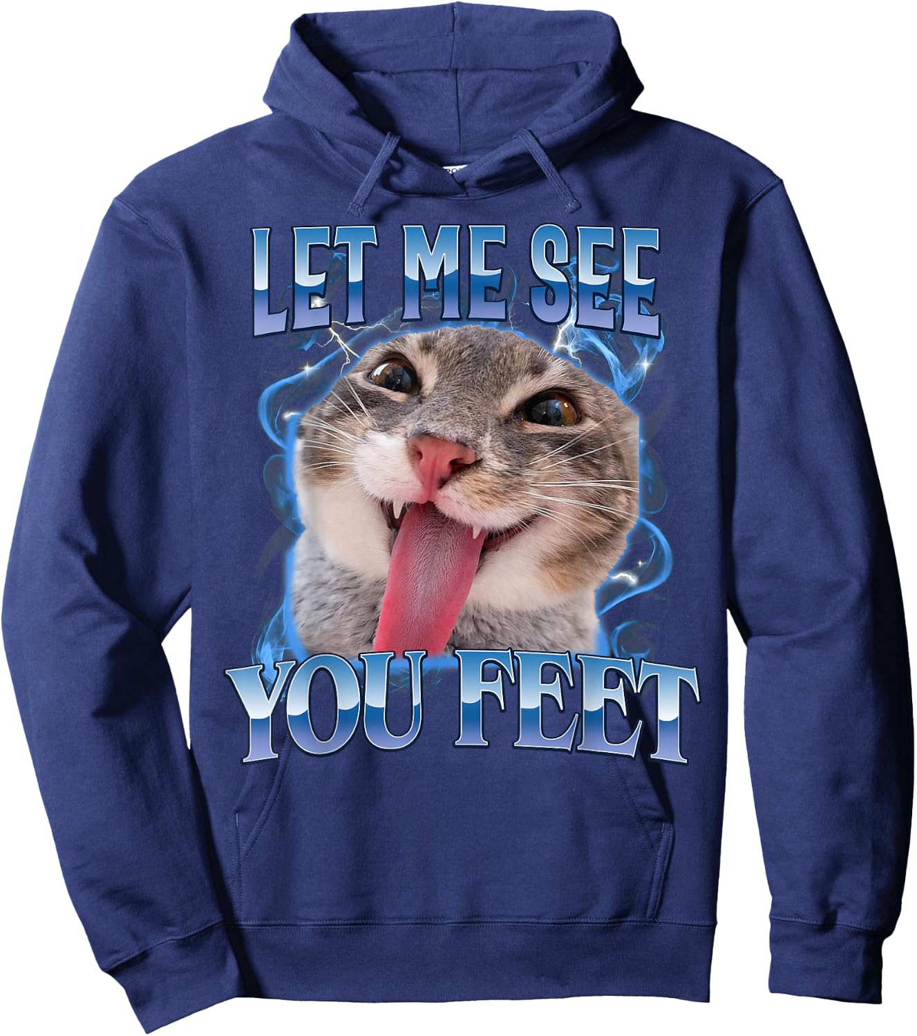 Your Feet Funny Offensive Cat Meme Humor Bootleg Men Women Hoodie - Hoodie | Navy