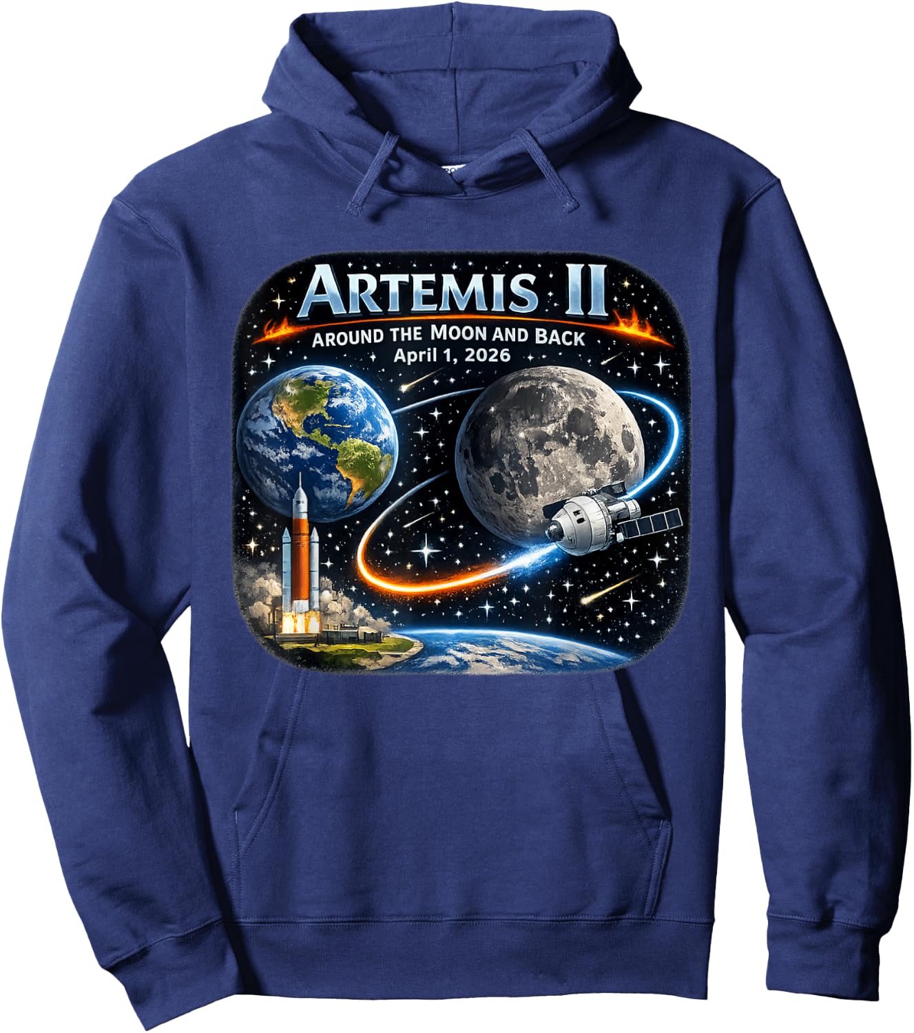 Artemis 2 Reise um den Mond und zurück 2026 Hoodie - Hoodie | Navy