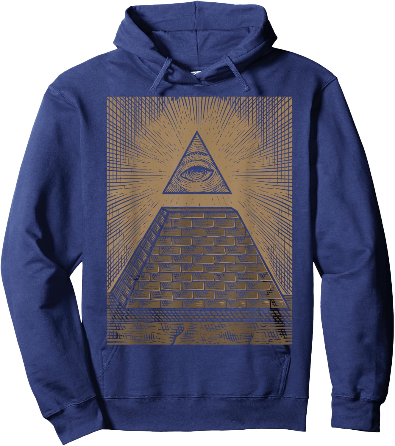 Illuminati Pyramid All Seeing Eye , Black, S Hoodie - Hoodie | Navy