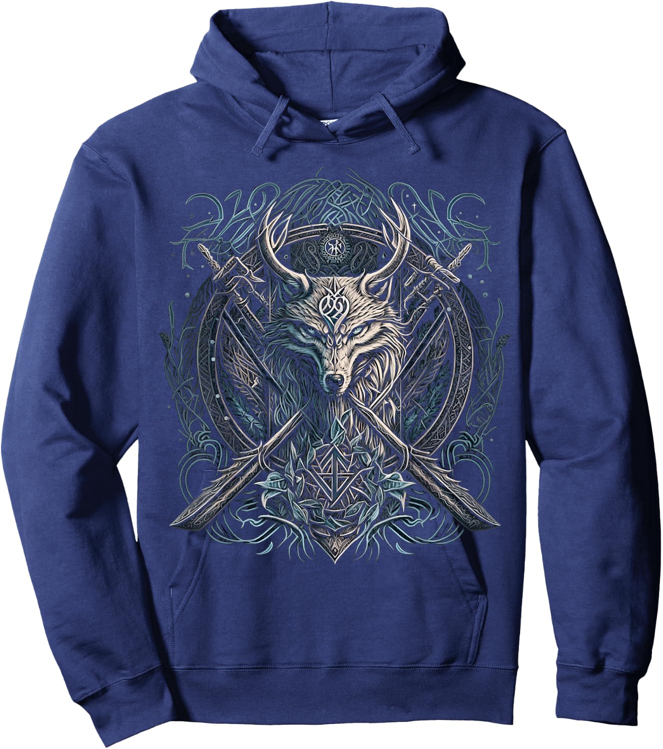 Odin's Wolf Fenrir Northman Valhalla Norse Mythology Hoodie - Hoodie | Navy