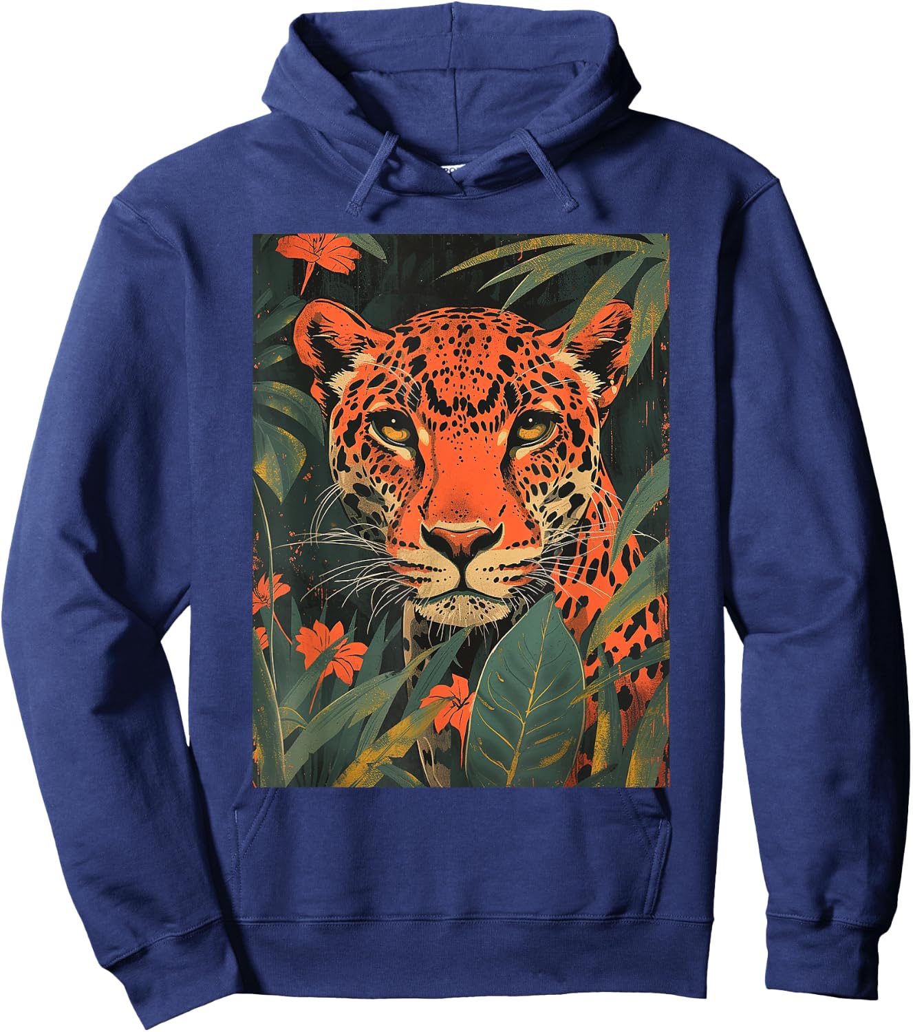 Jungle Leopard's Gaze for Wild Animal lover Leopard Hoodie - Hoodie | Navy