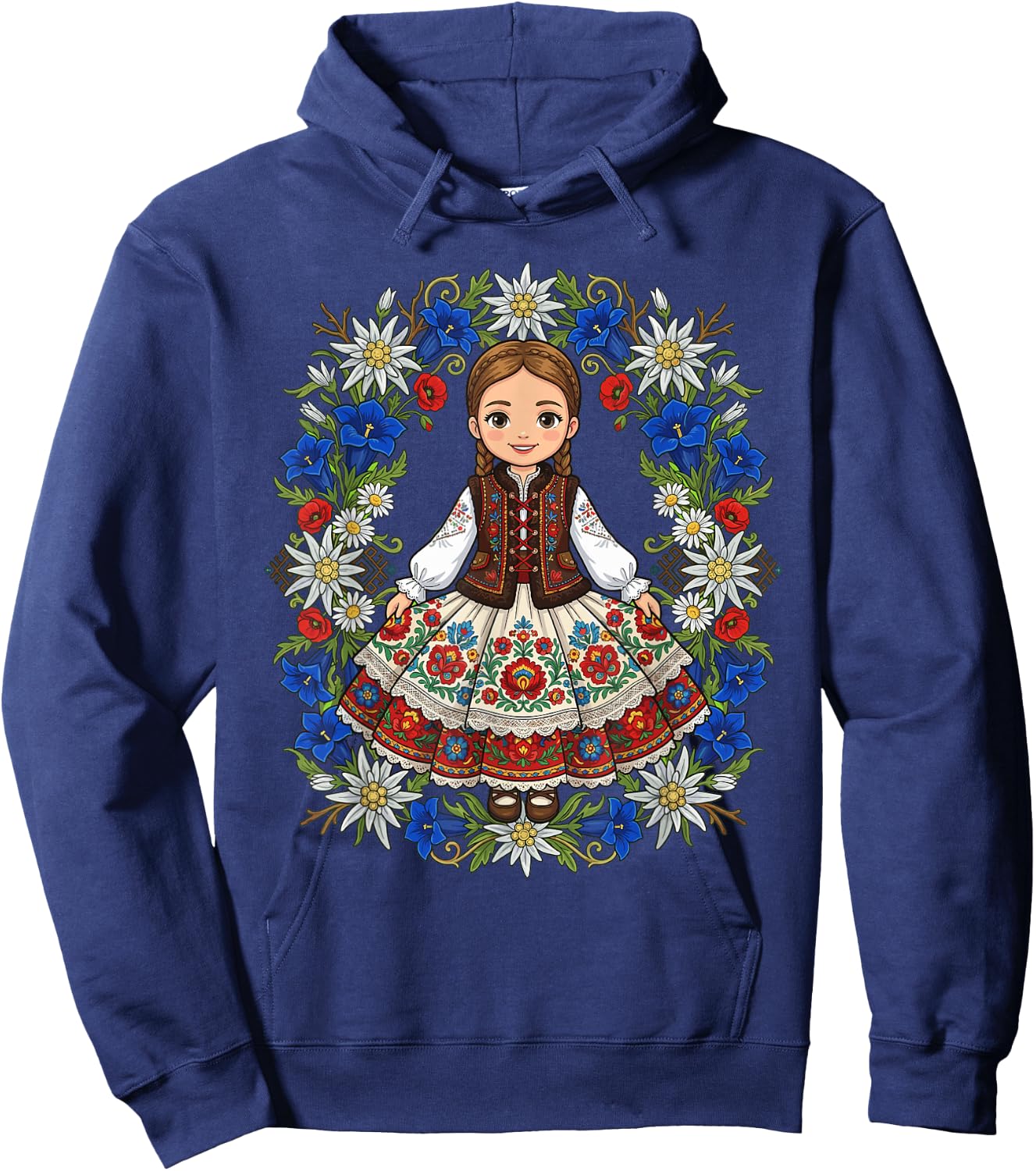 Dabbing Polish Princess Meme Polish Pride Folk Art Hoodie - Hoodie | Navy