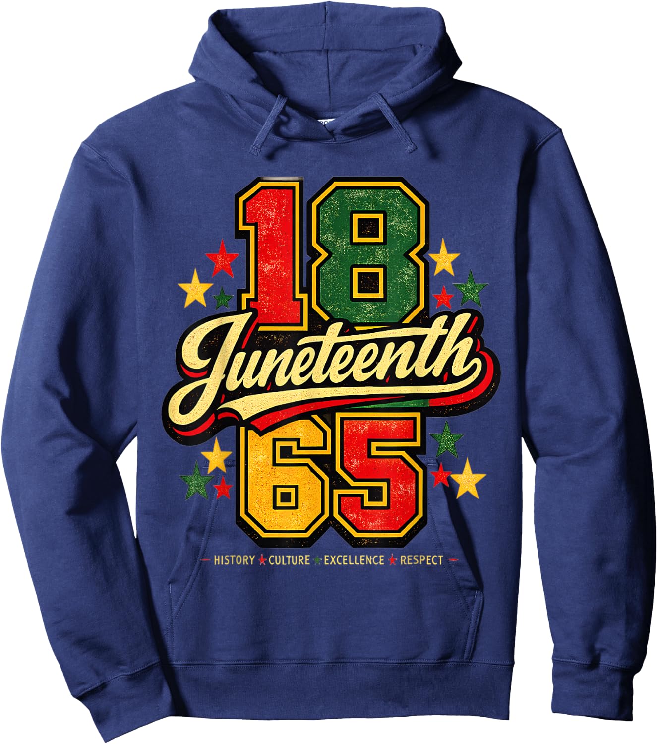 Juneteenth 1865 Black History Culture Excellence Respect Hoodie - Hoodie | Navy