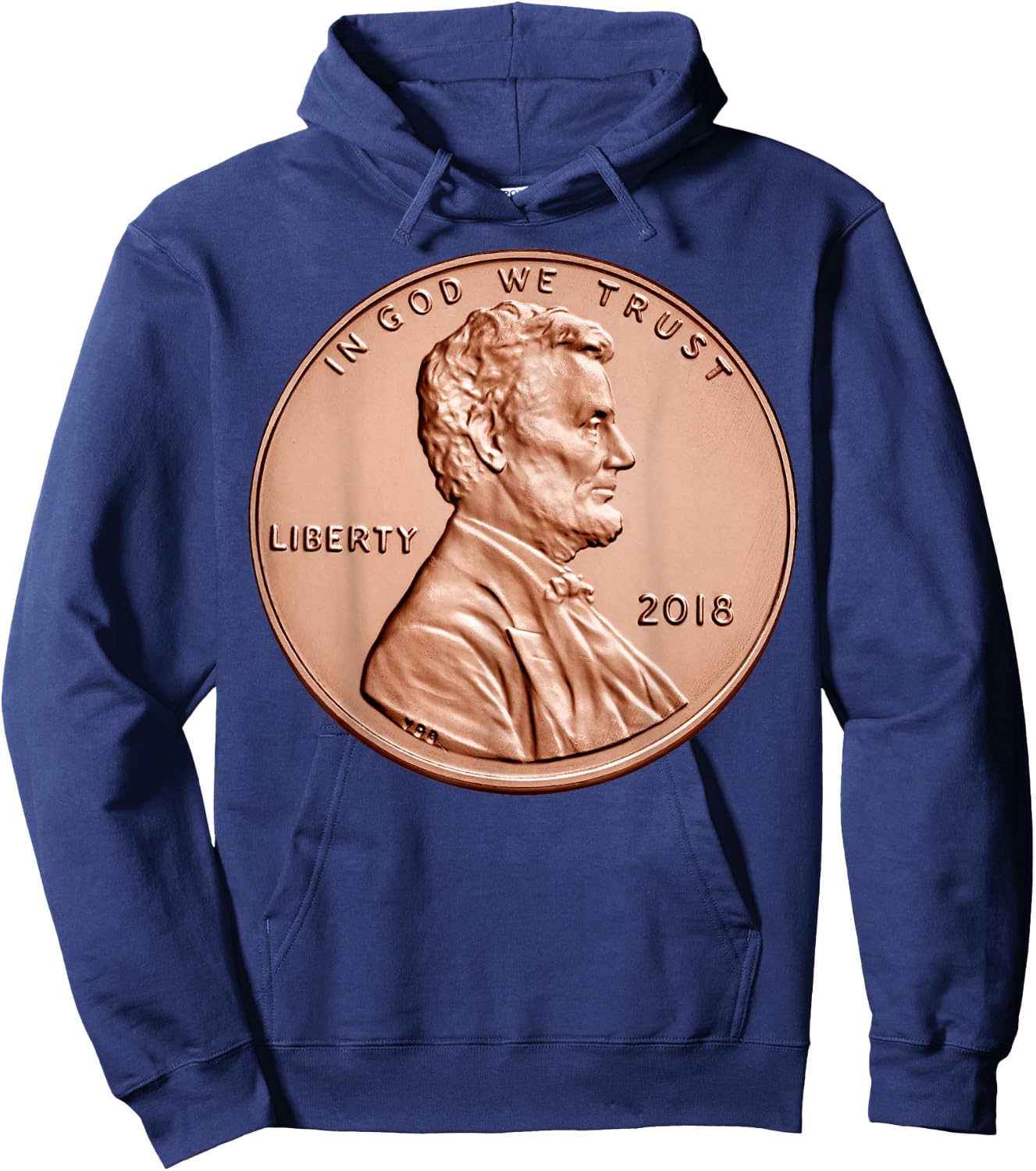 Penny Lincoln USA Coin 1 Cent America United States Hoodie - Hoodie | Navy