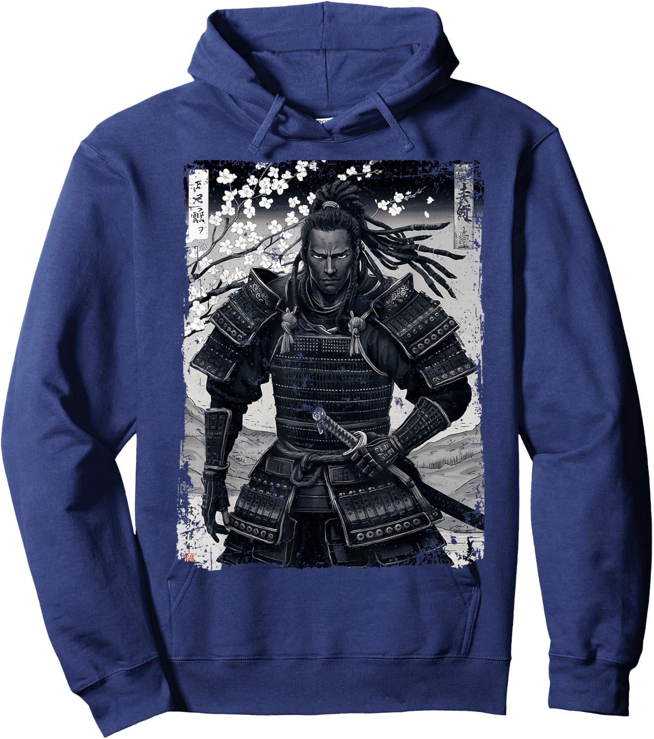 Yasuke First Black Warrior Samurai Japanese Art , Black, S Hoodie - Hoodie | Navy