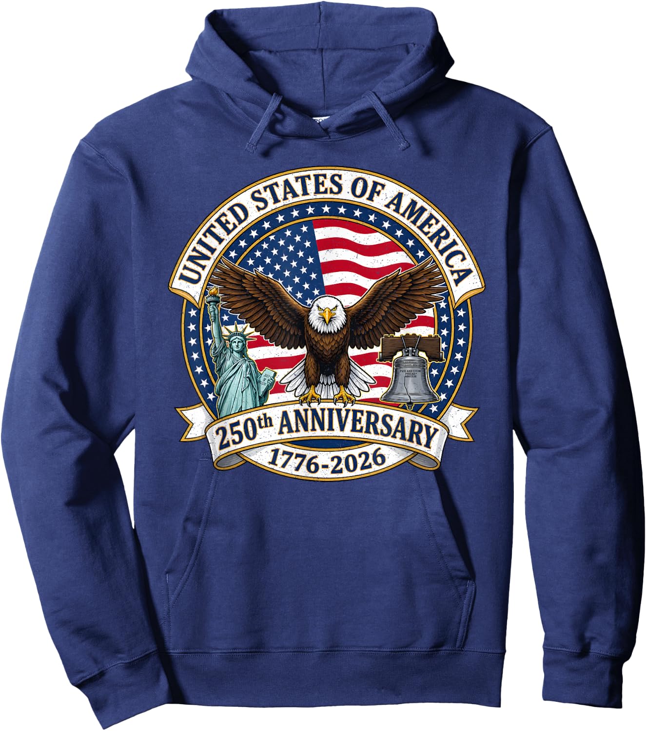 United States of America 250th Anniversary USA 250 Years Hoodie - Hoodie | Navy