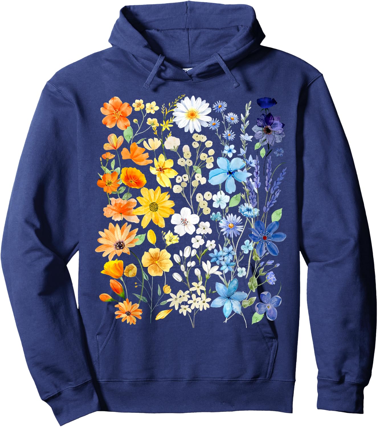 AroAce Pride Wildflowers Subtle Aroace LGBTQ Proud Asexual Hoodie - Hoodie | Navy
