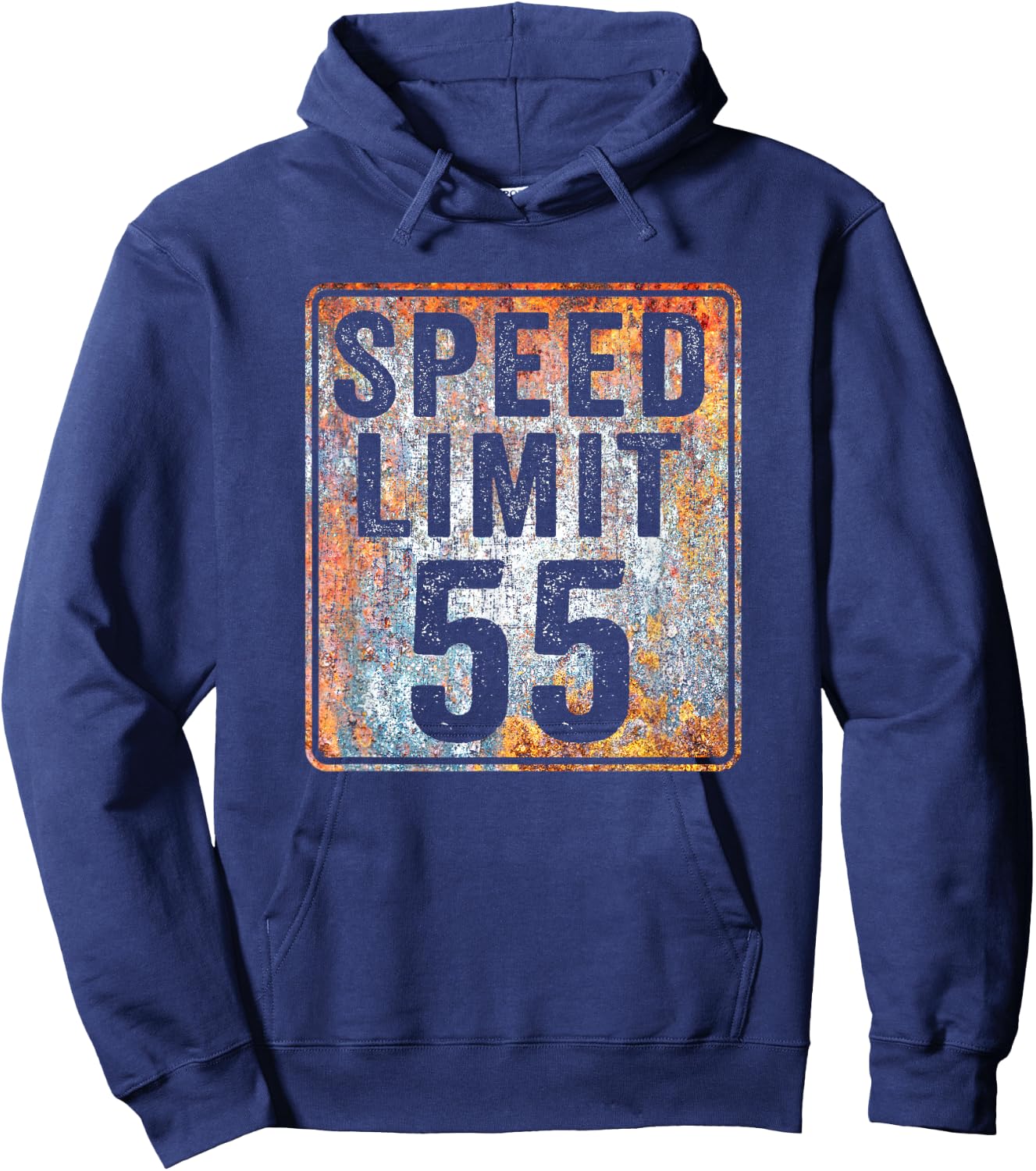 Speed Limit 55 MPH Sign 55th Birthday 55 Years Old Driving Hoodie - Hoodie | Navy