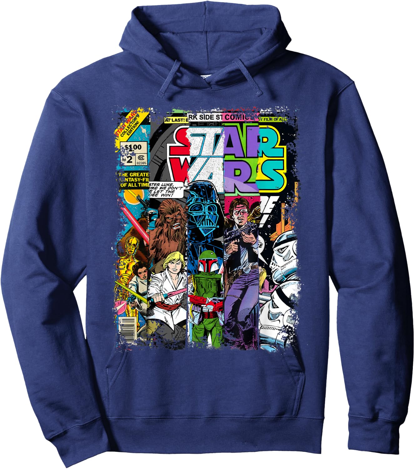 Star Wars Characters Comic Book Covers Hoodie - Hoodie | Navy