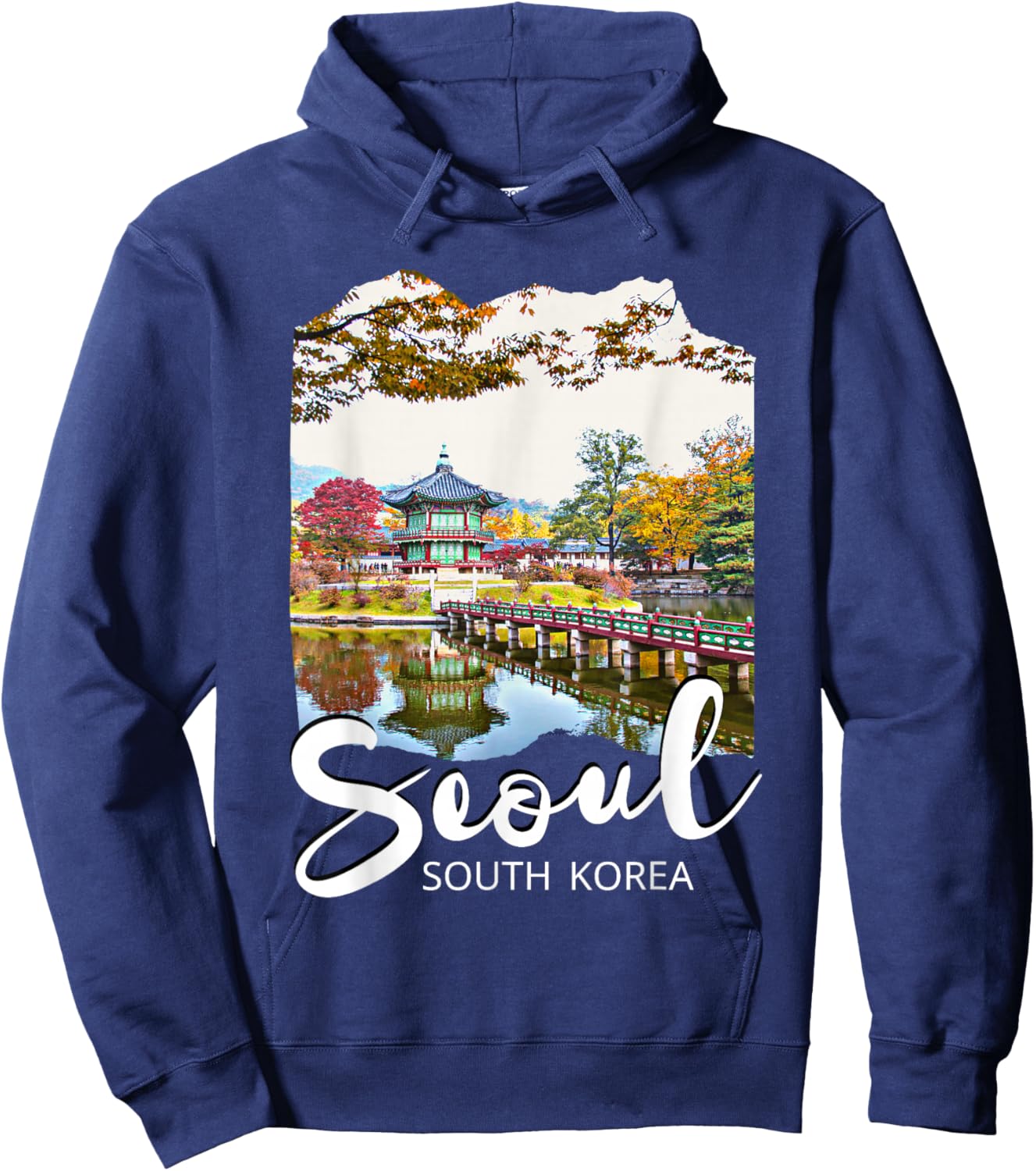 Seoul Souvenir / Seoul South Korea , black Hoodie - Hoodie | Navy