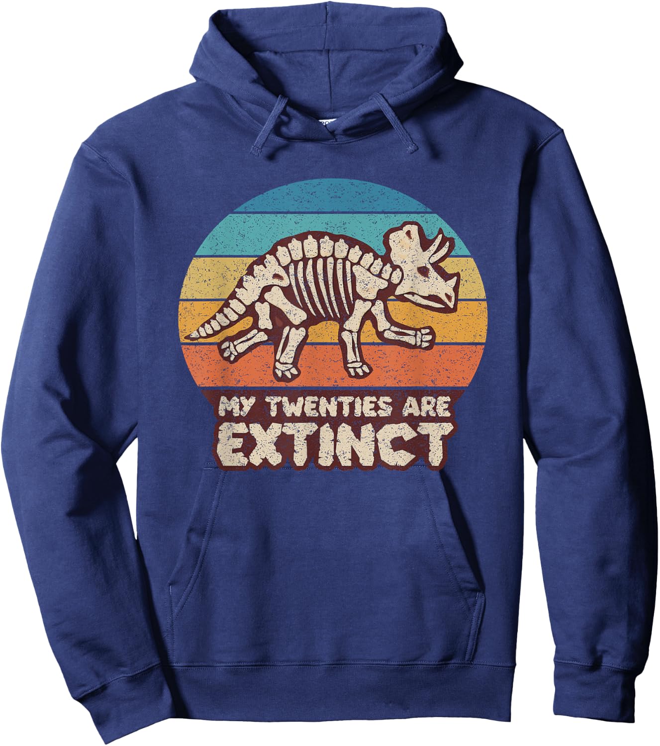 30th Birthday Gift, Dinosaur Lover, Distressed Retro Vintage Hoodie - Hoodie | Navy