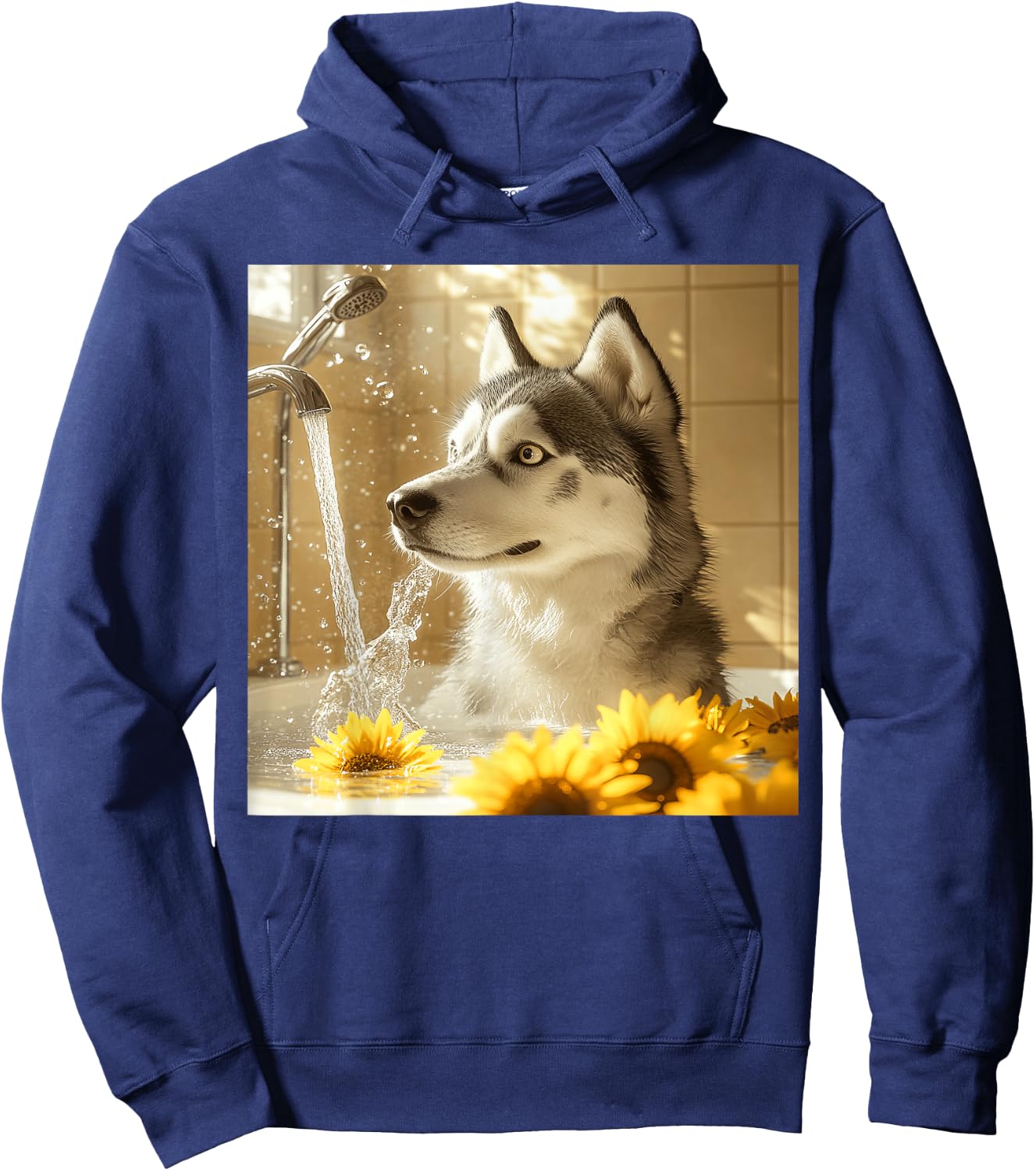 Husky Sunflower Hoodie - Hoodie | Navy
