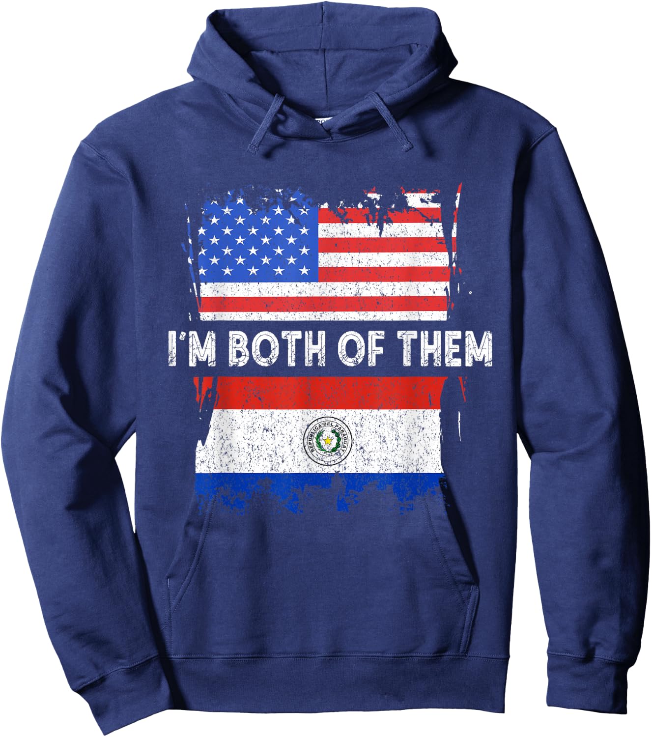 Paraguay Flag I'm Both Of Them USA Paraguayan Pride Hoodie - Hoodie | Navy