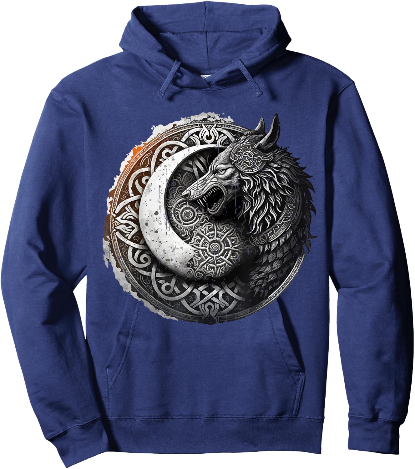 Wolf of Odin Viking Mythology Warrior Dad Wolves Themed Hoodie - Hoodie | Navy