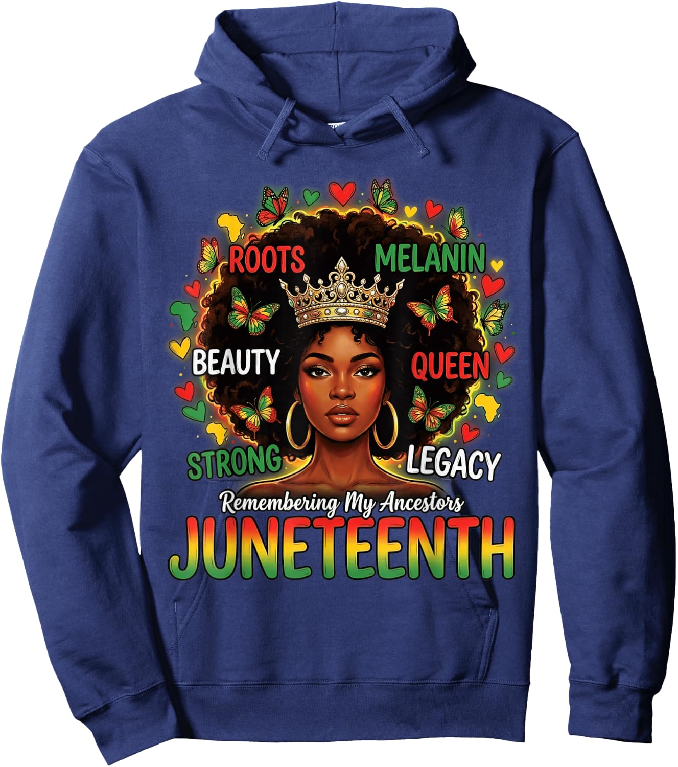 Juneteenth Remembering My Ancestors Black Women Juneteenth Hoodie - Hoodie | Navy