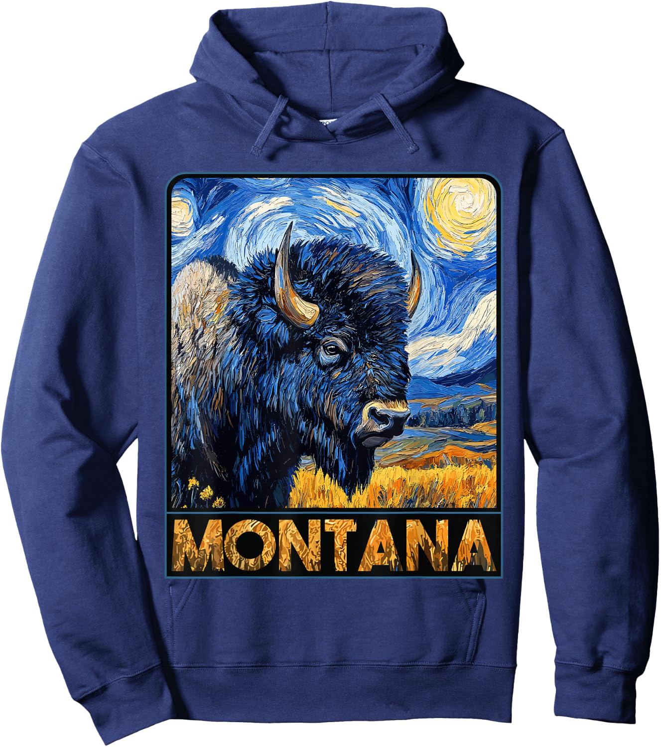 Bison Montana Hoodie - Hoodie | Navy