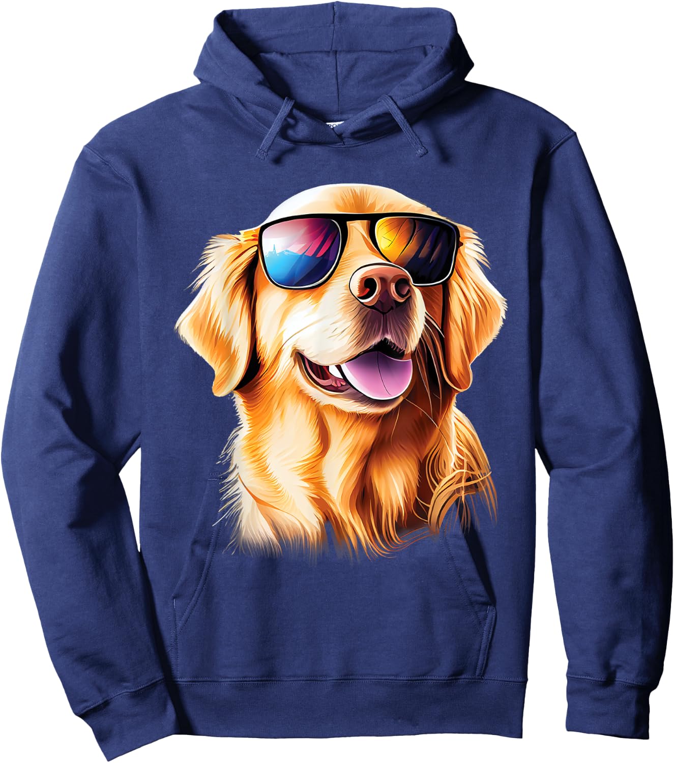 Golden Retriever With Sunglasses - Pet Lover Dog Owner Men Women Girls Kids Hoodie - Hoodie | Navy