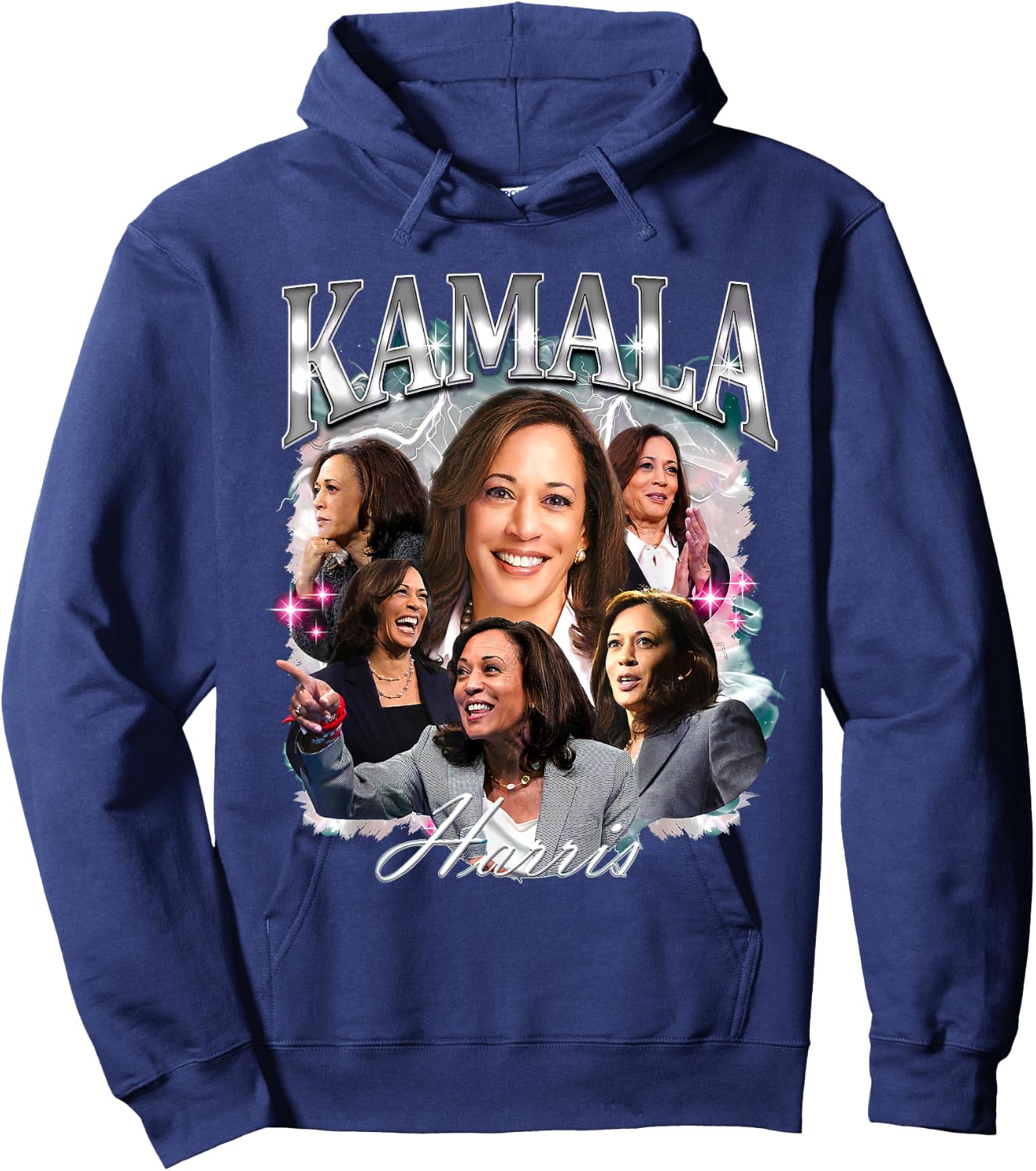 Kamala Harris 2024 For President Pink Bootleg Style Hoodie - Hoodie | Navy