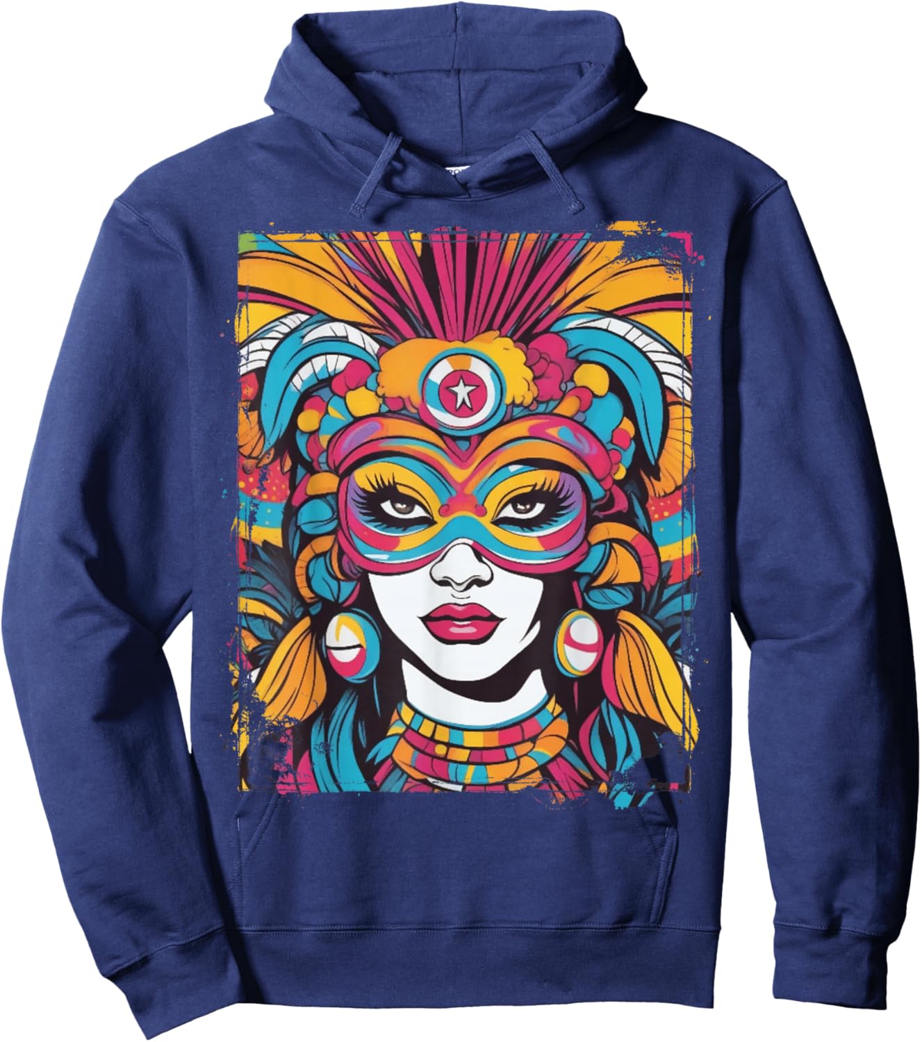 Rio Carnival Mask - Birthday Costume - Brazil Souvenir Hoodie - Hoodie | Navy
