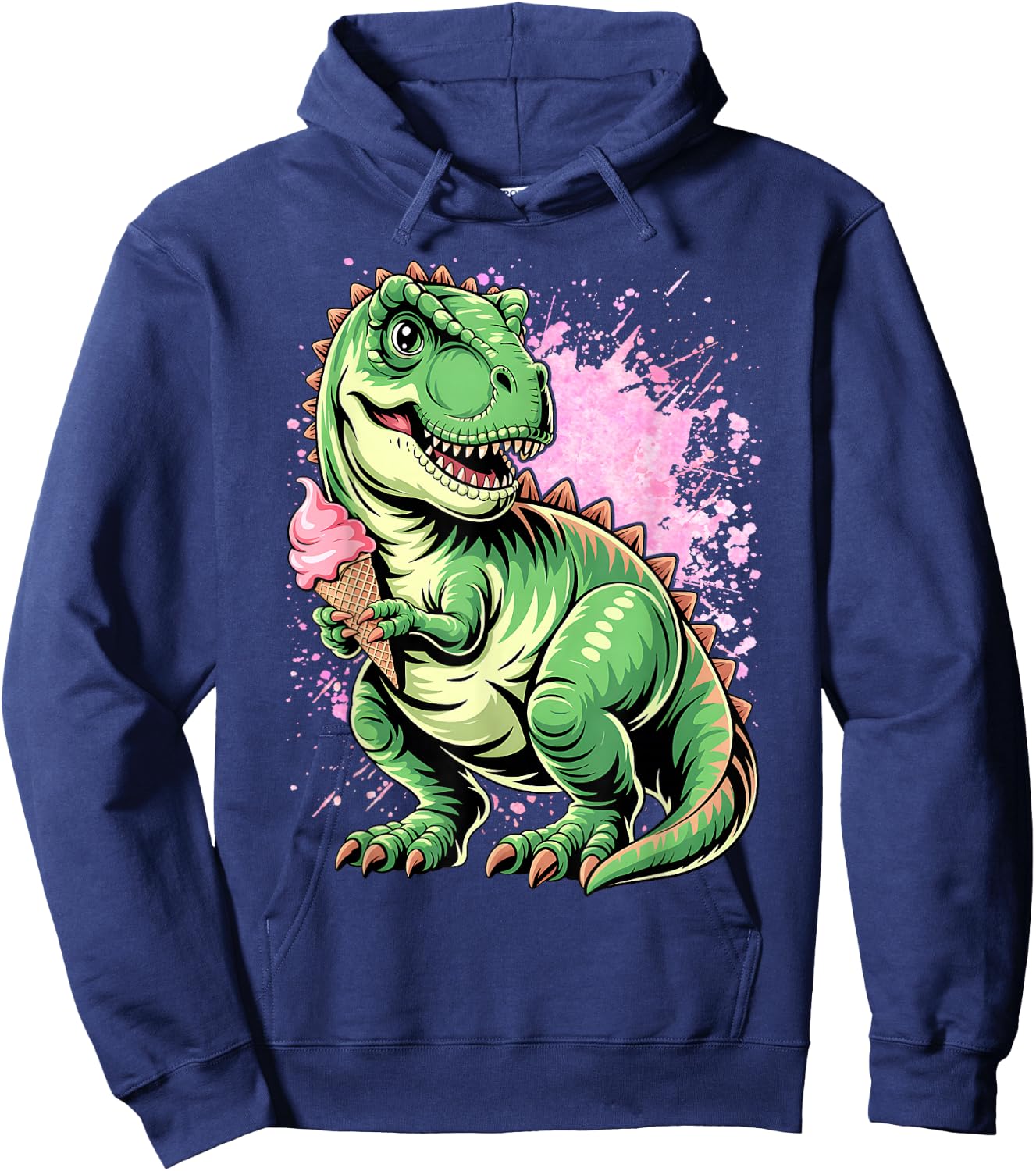 Ice Cream Dinosaur Brontosaurus Delicious Icecream Dino Hoodie - Hoodie | Navy