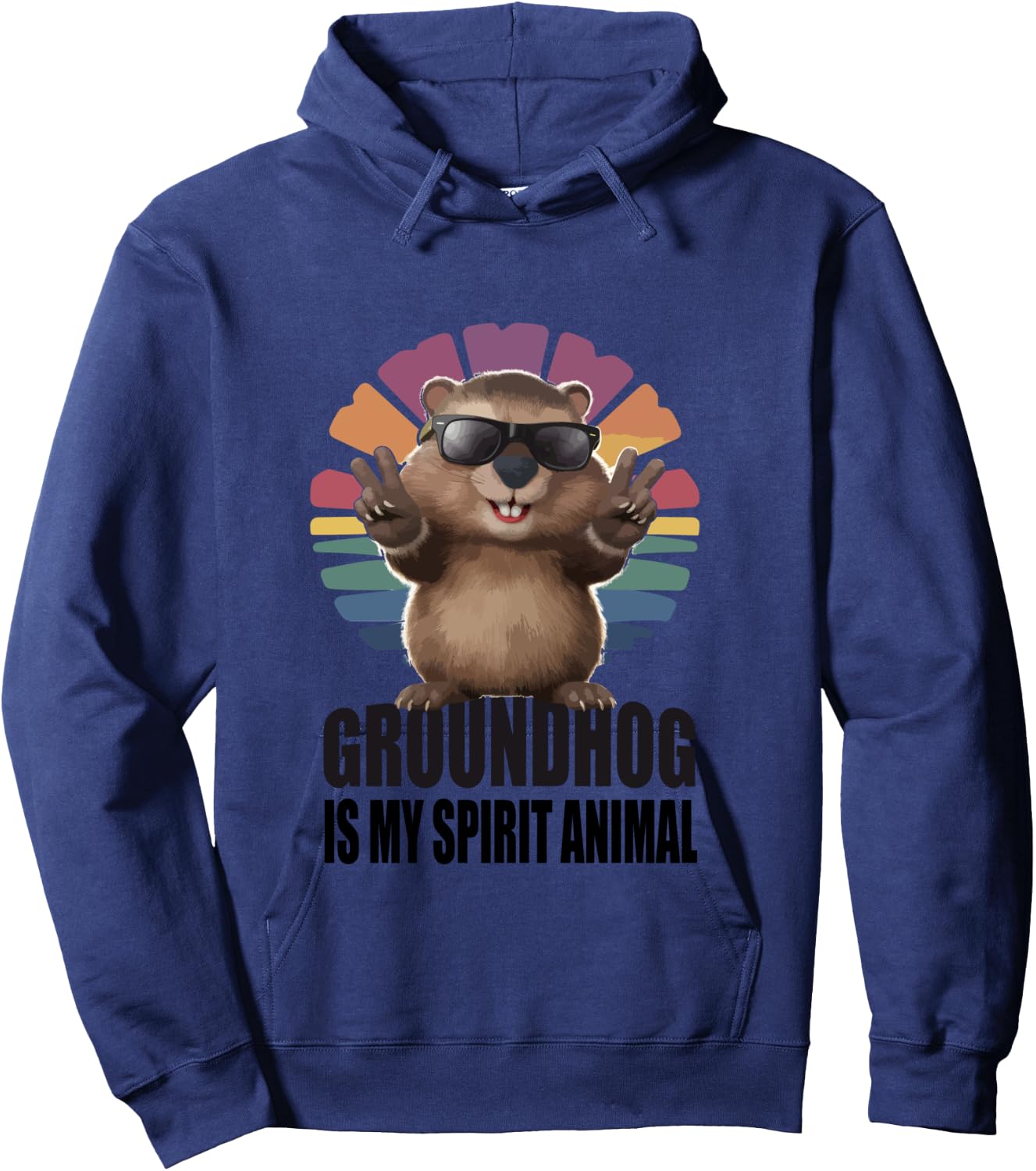 Groundhog Is My Spirit Animal - Cute Groundhog Day Groundhog Hoodie - Hoodie | Navy