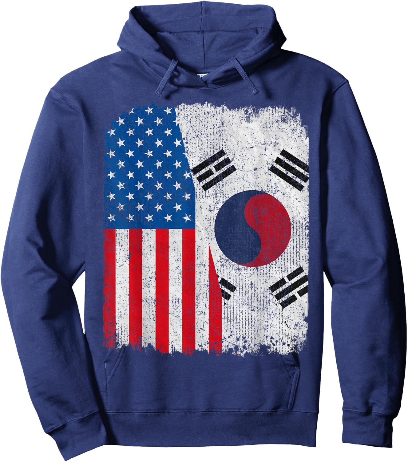 South Korean American Flag Half USA South Korea Root Proud Hoodie - Hoodie | Navy