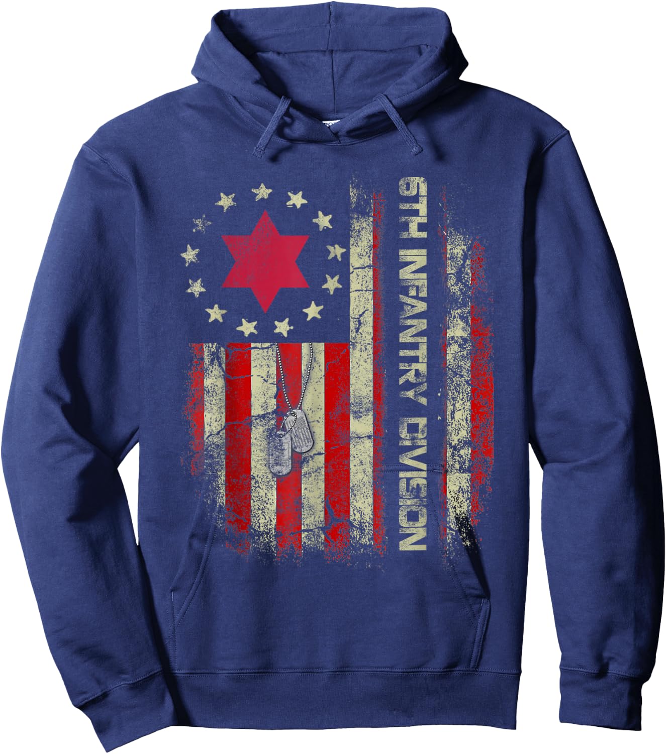 6th Infantry Division Veteran USA Flag Military Veterans Day Hoodie - Hoodie | Navy