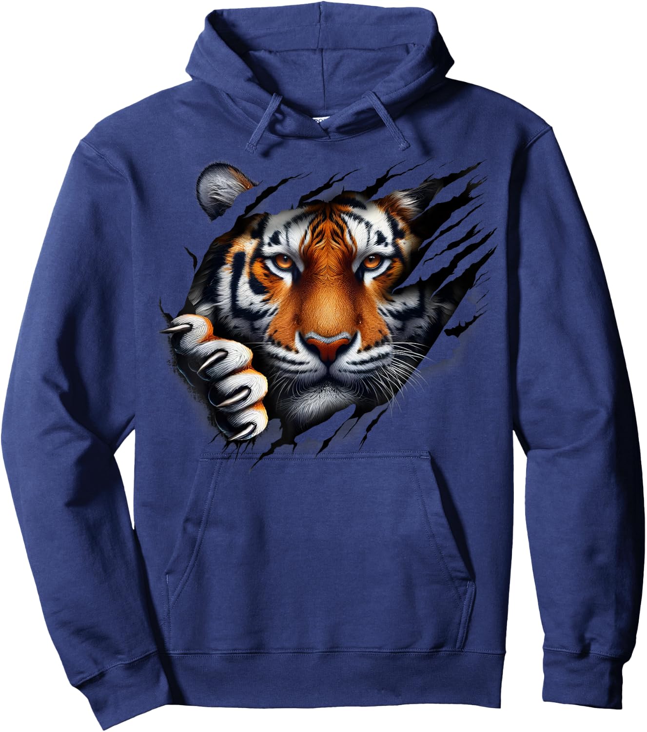 Retro Spirit Tiger Face shirt design Football Tiger Fan Hoodie - Hoodie | Navy