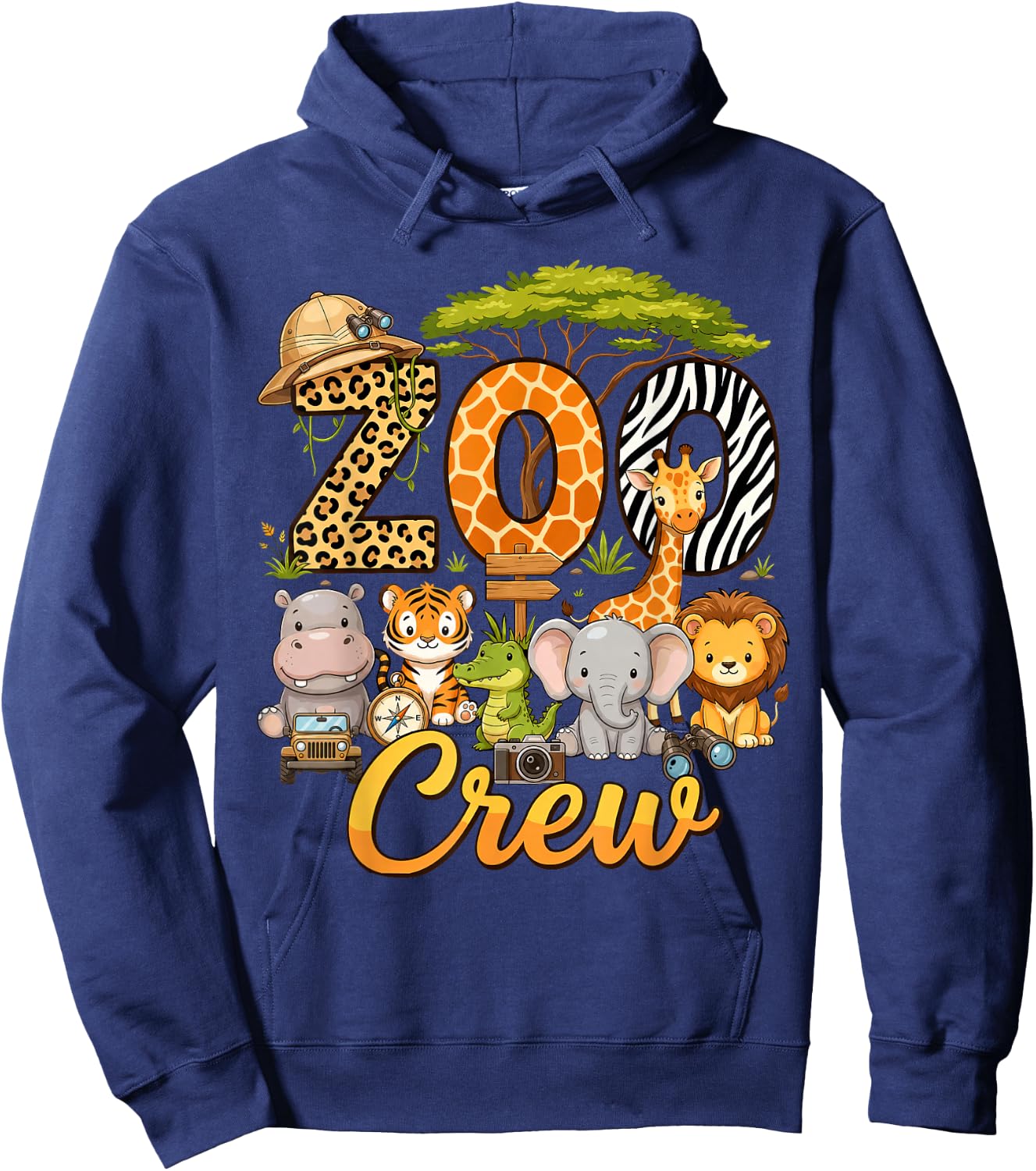 Zoo Crew Safari Animals Wildlife Animal Wild Field Trip Hoodie - Hoodie | Navy