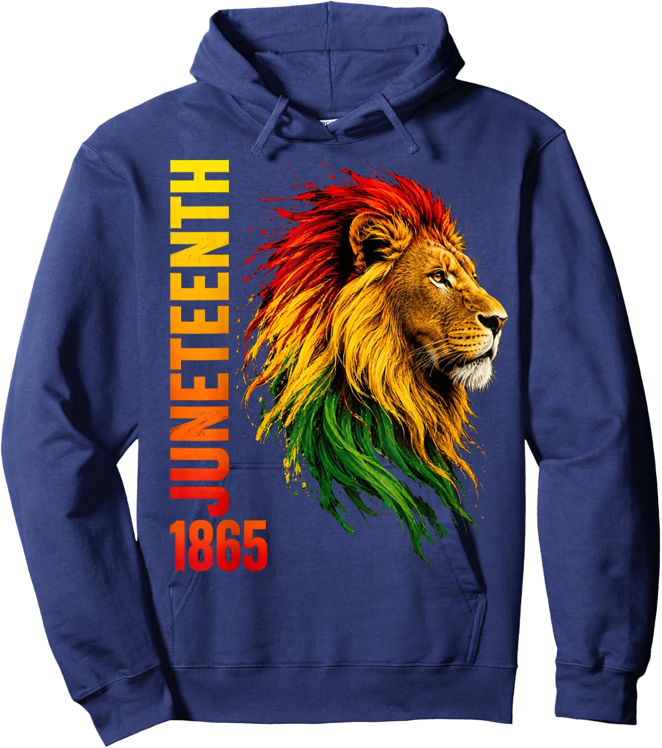 Juneteenth Lion Black African June 19th Men Women Kids Hoodie - Hoodie | Navy