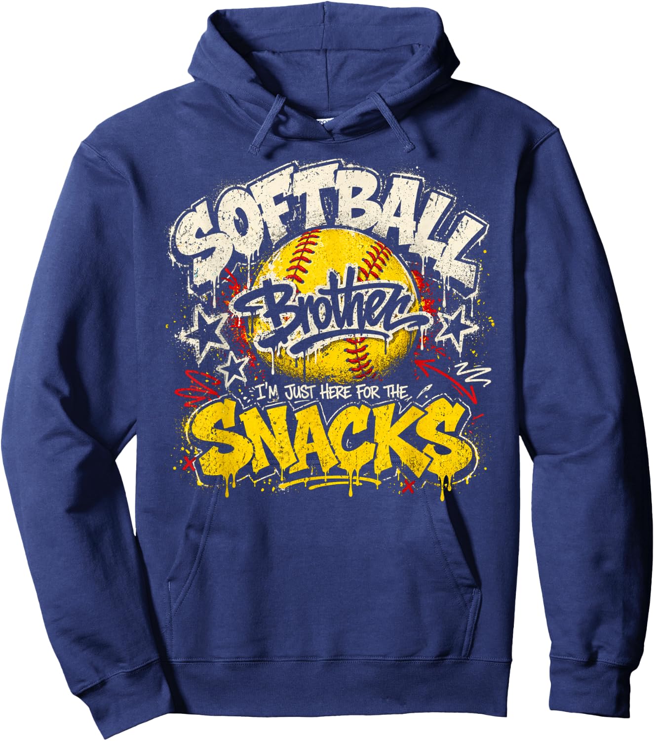 I'm Just Here for The Snacks Funny Softball Brother Hoodie - Hoodie | Navy