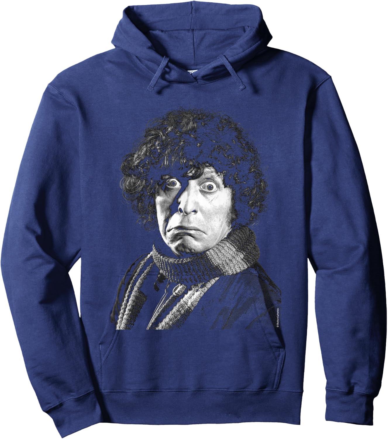 Tom Baker Scared Expression Doctor Who Black & White Hoodie - Hoodie | Navy