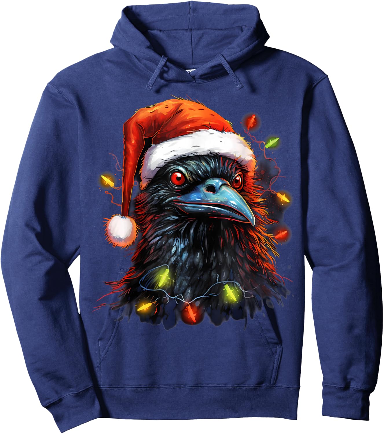 Xmas Raven Tangled Christmas Lights Hoodie - Hoodie | Navy