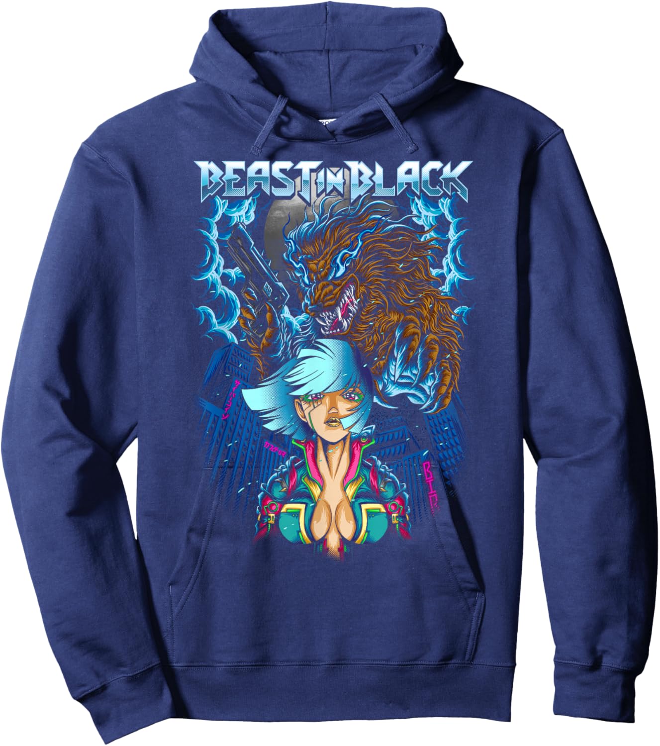 Rendez-vous au clair de lune , Black, S Hoodie - Hoodie | Navy