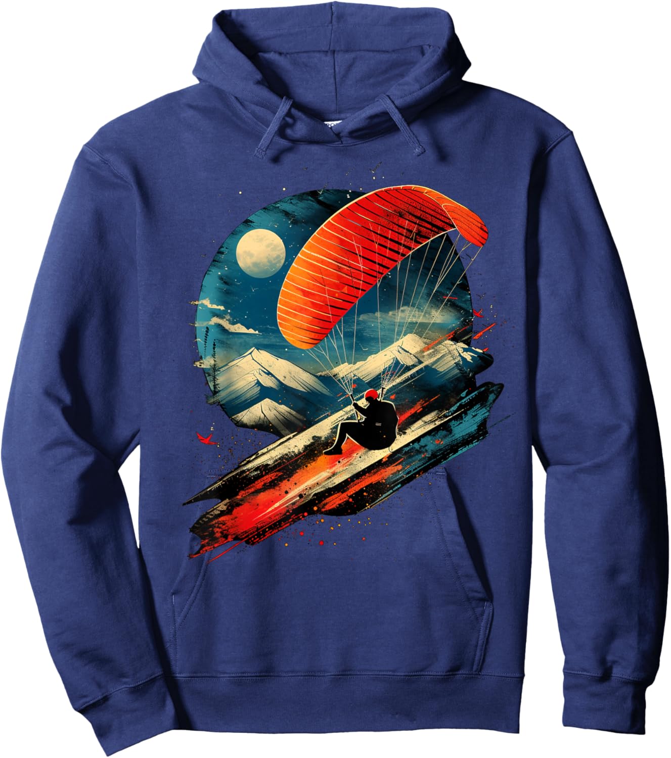 Aesthetic paragliding on sports paragliding , Black, S Hoodie - Hoodie | Navy