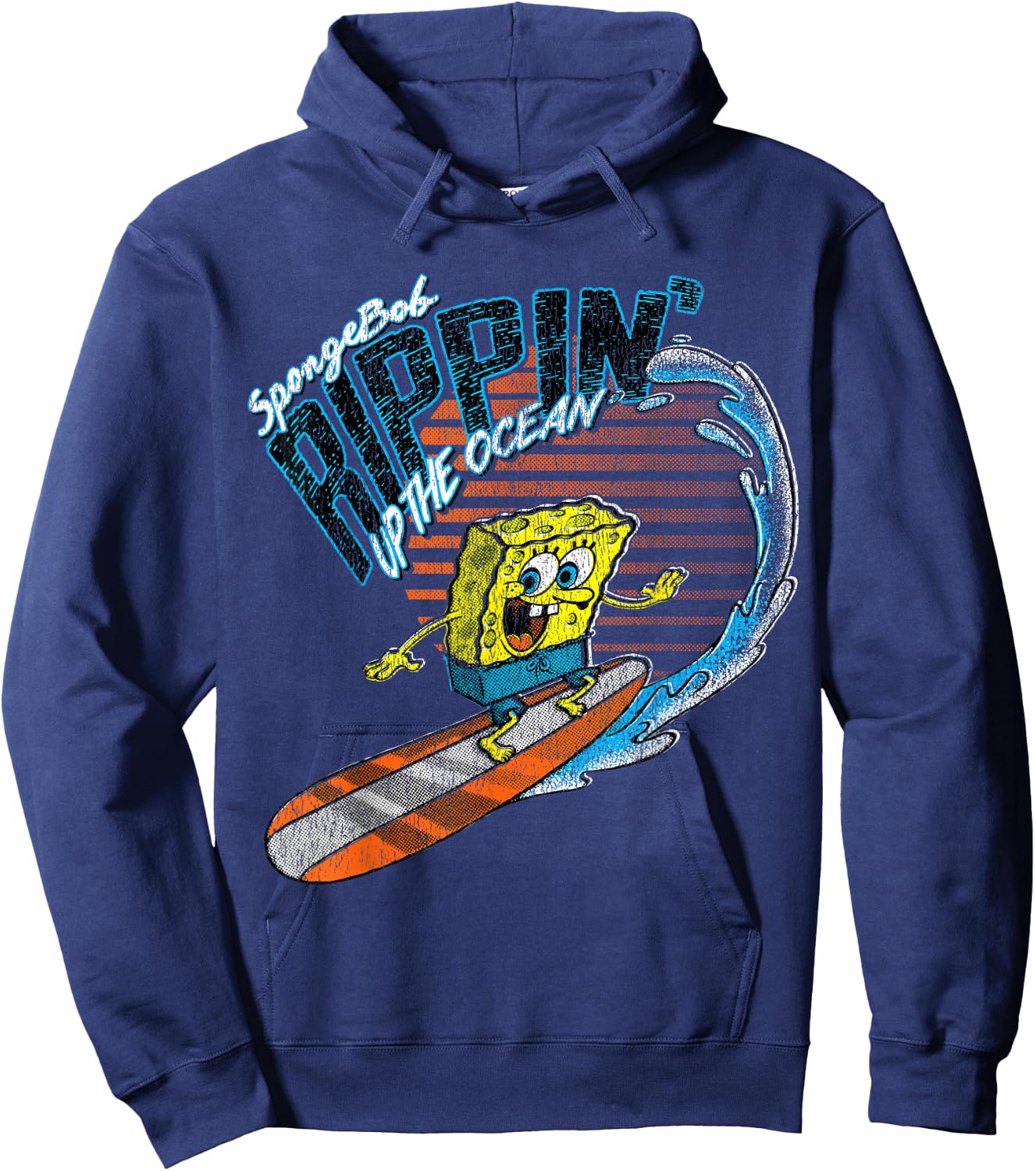 Offizielle Spongebob Schwammkopf Ripping Up the Ocean Hoodie - Hoodie | Navy