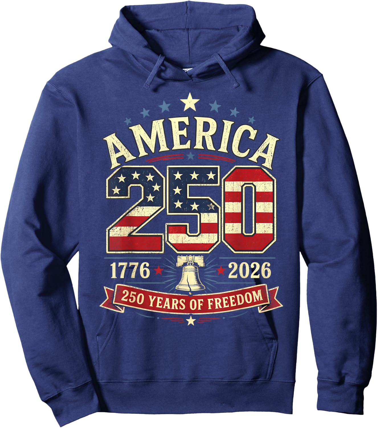 America 250 Patriotic Freedom Liberty Bell 1776 2026 Hoodie - Hoodie | Navy