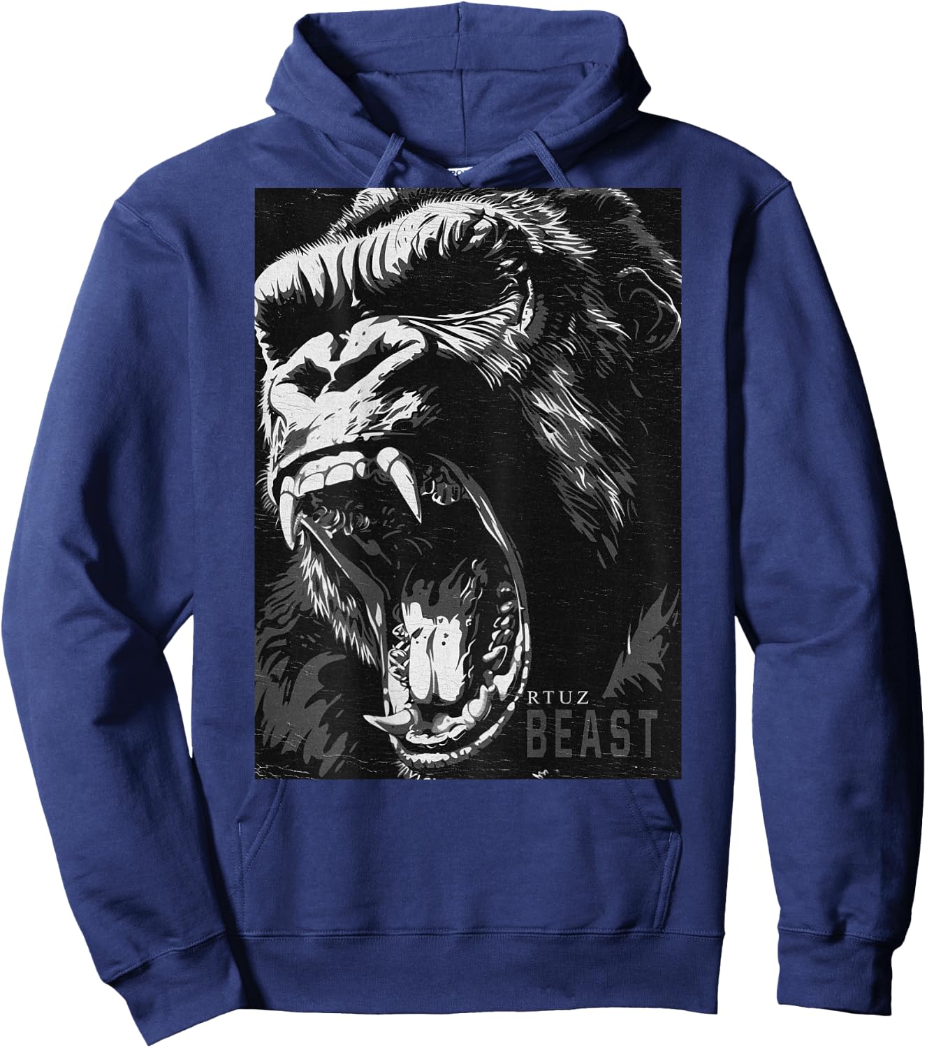 Wild Backprint Gorilla King Animal Monkey Gorilla Hoodie - Hoodie | Navy