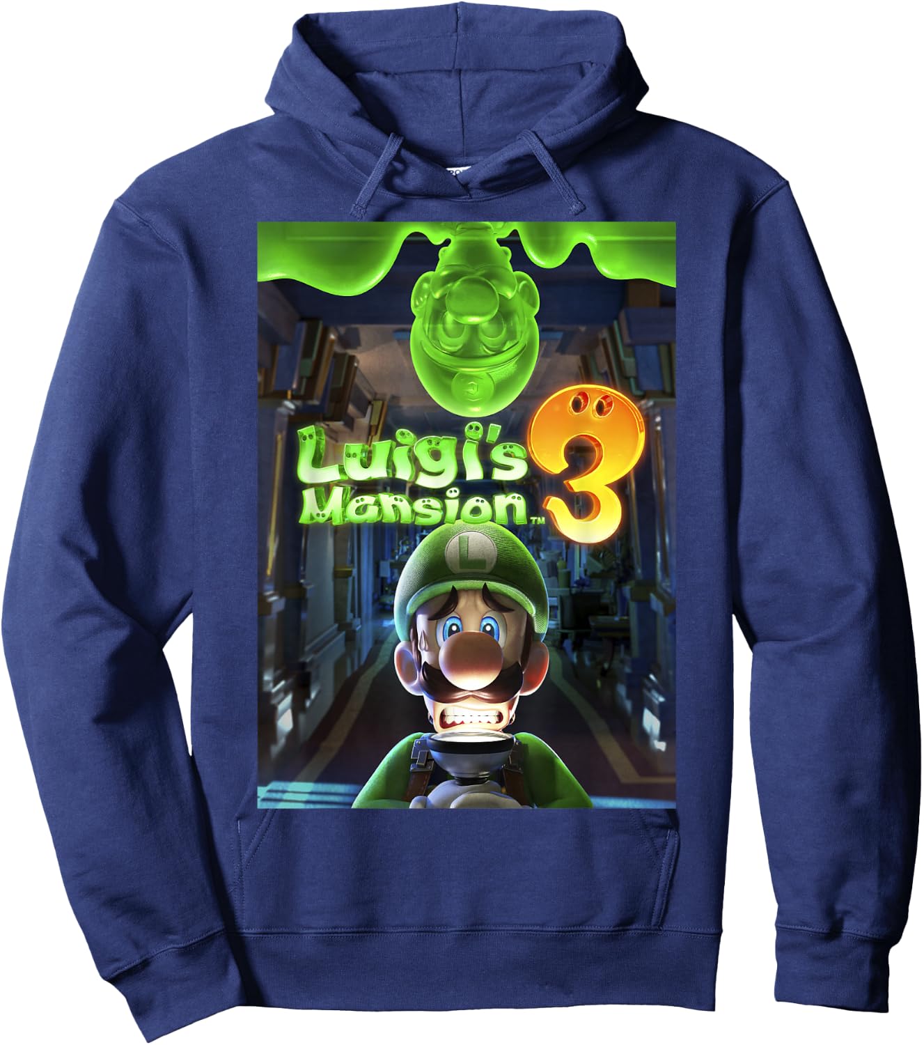 Luigi's Mansion 3 Luigi Poster Hoodie - Hoodie | Navy