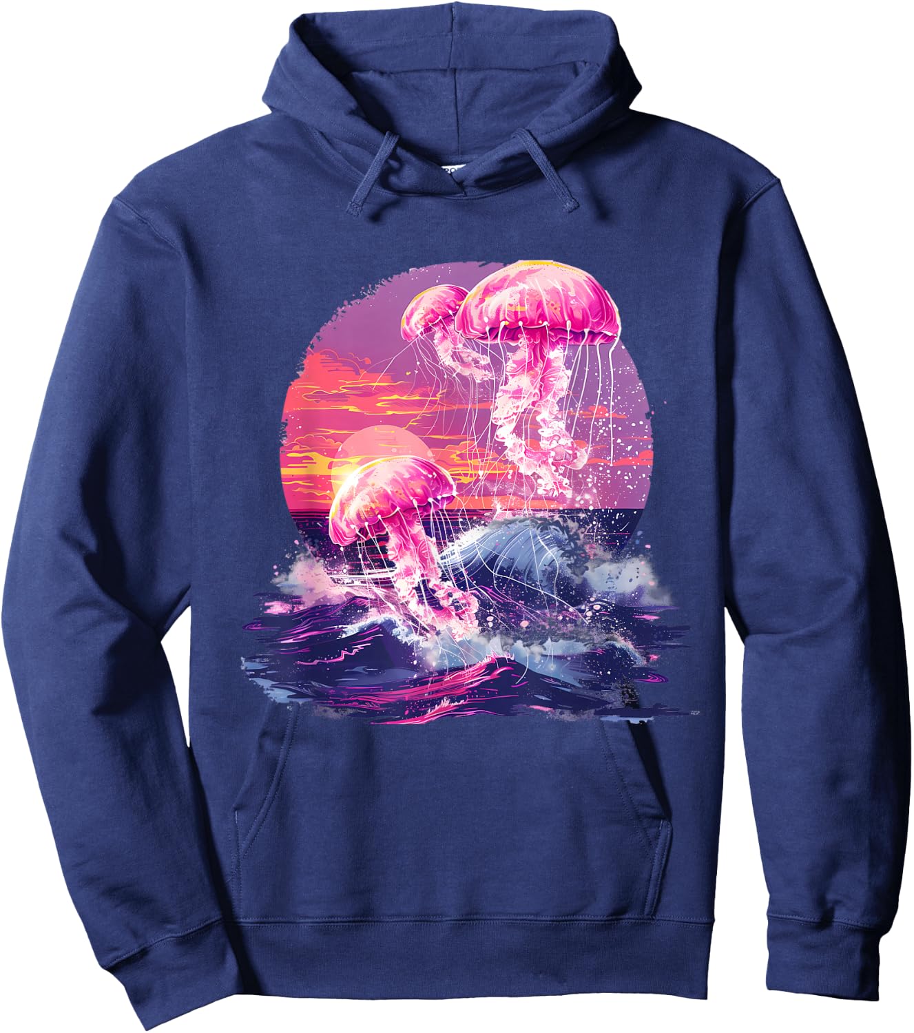 Jellyfish Sunset Ocean Sea Jellyfish Sea Ocean Animal Lover Hoodie - Hoodie | Navy