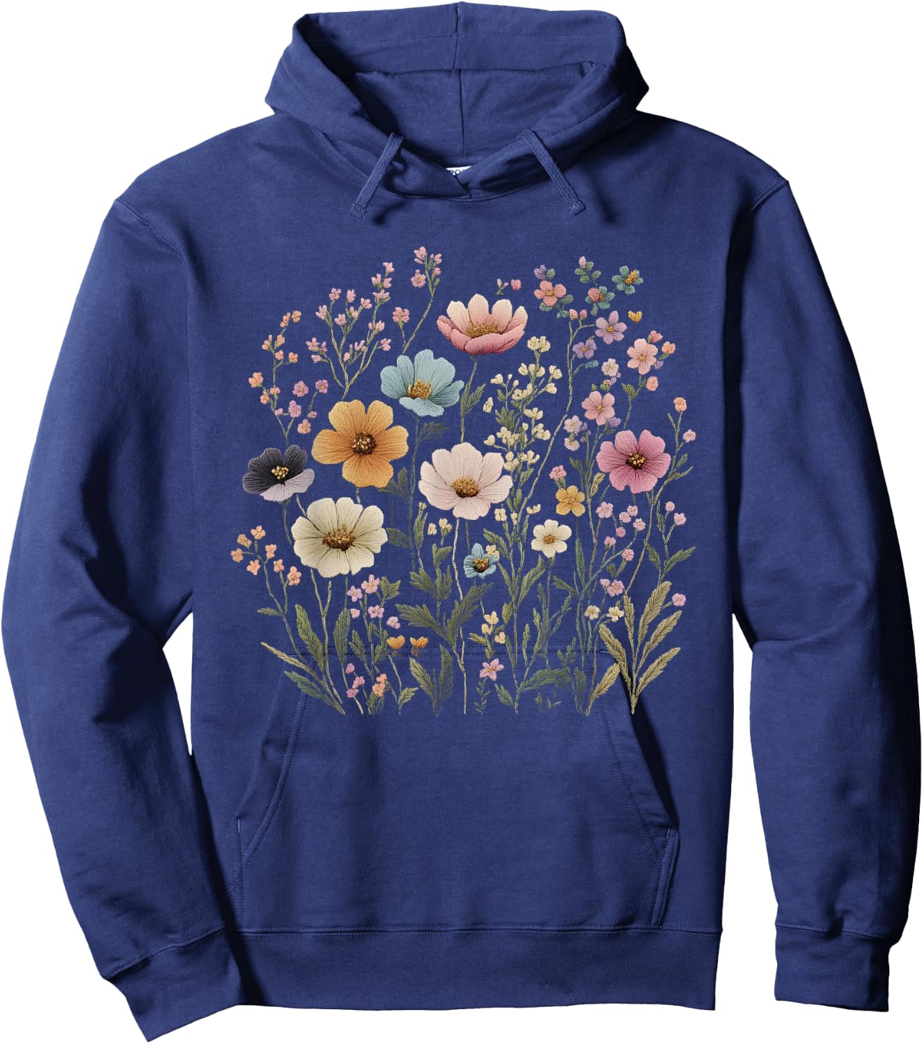 Wild Flowers Graphic Outfit Floral Vintage Design Floral , black, S Hoodie - Hoodie | Navy